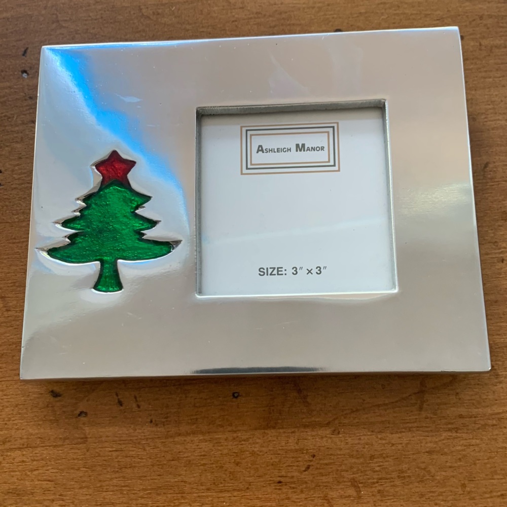 Ashleigh Manor Holliday Tree Themes Silver Metallic 3x3 Picture Frame